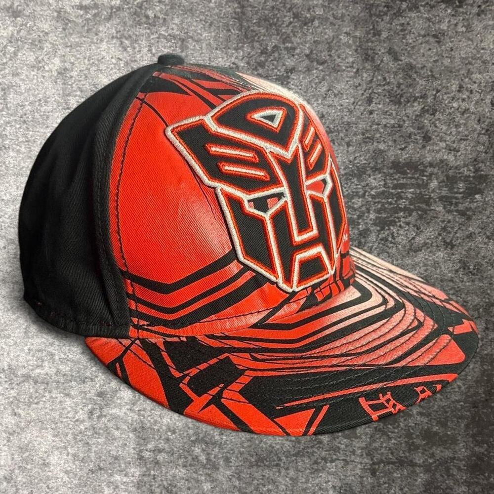 Transformers Optimus Prime Autobot Y2K Style Snapback Hat Red Black One Size